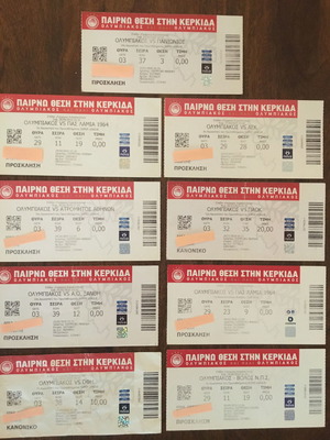 Olympiakos ticket stubs used
