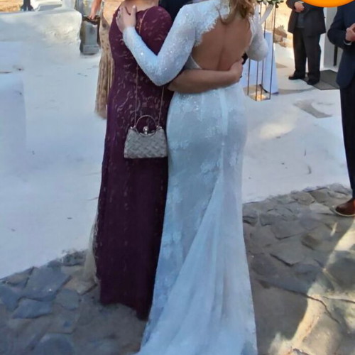 AKVINA Wedding Dress B Boutique mermaid silhouette like new, white