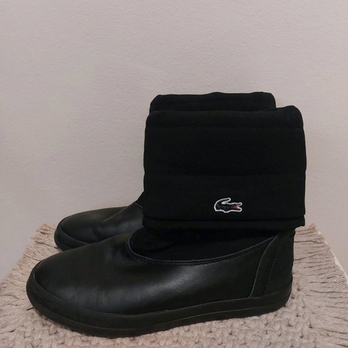 Lacoste boots like new, leather and fabric, size 37, black