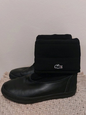Lacoste boots like new, leather and fabric, size 37, black