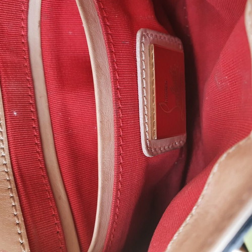 Christian Louboutin crossbody bag used, gray and beige