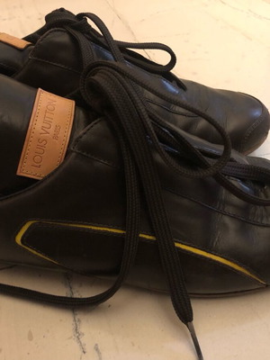 Louis Vuitton leather sneakers brown women's used size 41