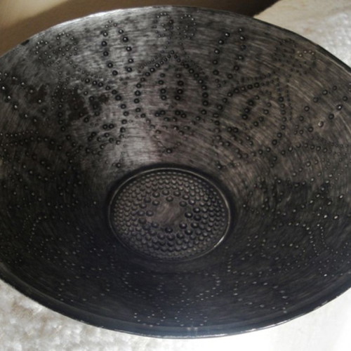 Μπωλ γκρι γυάλινο μεταλλιζέ, διάμετρος 18cm, ύψος 6cm καινούργιο