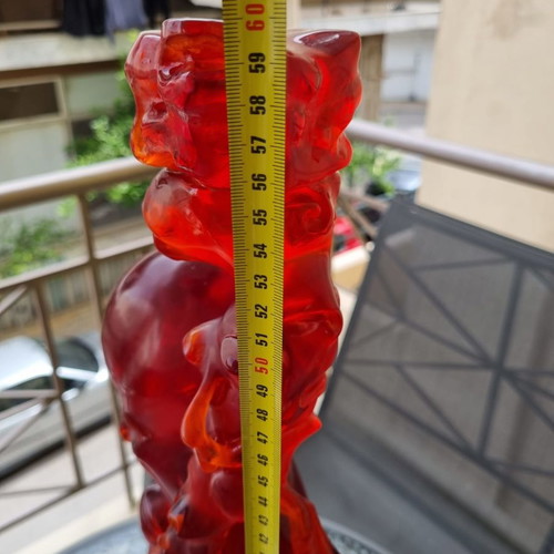 Buddhist statue used, copper red, bakelite, 60 cm tall