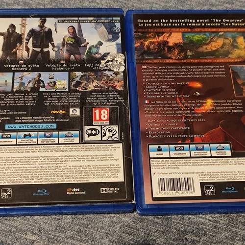 The Dwarves and Watch Dogs 2 PS4 games used, pack of 2