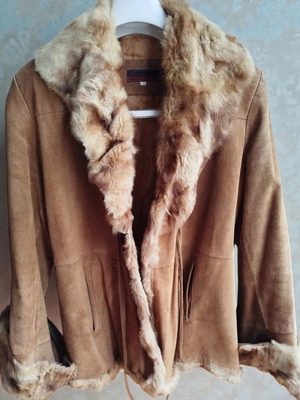 Rinascimento suede jacket used, brown, genuine leather