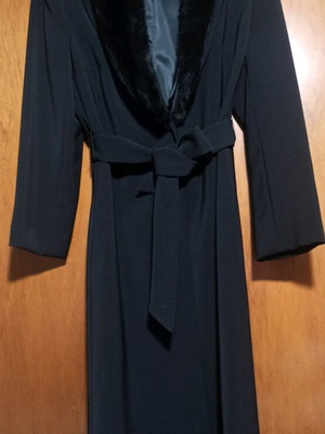 Naf Naf trench coat long with removable collar, like new, black, size L