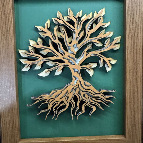 Tree of Life wood carving handmade, 20x25 cm