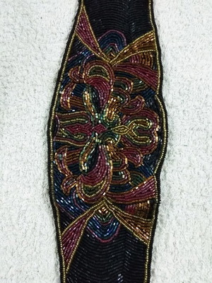Embroidered Waist Belt with Beads Handmade