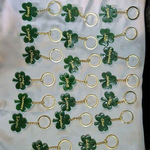Panathinaikos clover keychain made to order, handmade