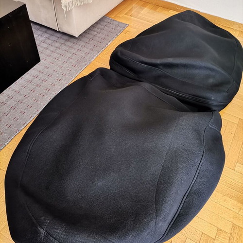 Black pouf used