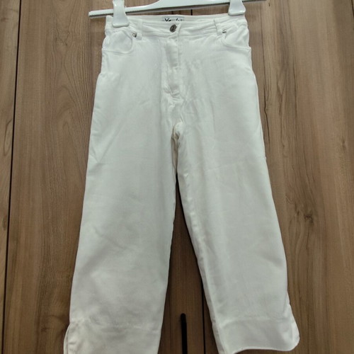 Ysatis Cropped Denim Pants like new, white, waist 32cm
