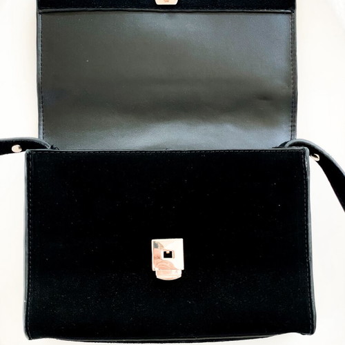 Mango black suede clutch and crossbody bag