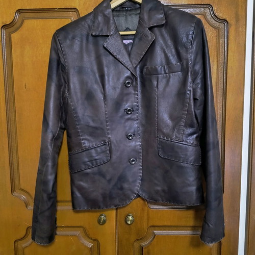 Fullah Sugah leather jacket brown like new, stonewashed