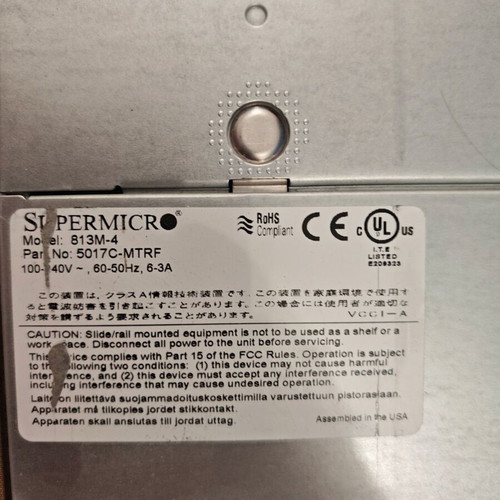 Supermicro 5017C-MTRF server used, 16GB ECC RAM, Xeon E3-1270, no hard drive