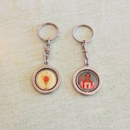 Olympiacos Spinning Keychains Double & Rivaldo 2005 Set of 2 like new