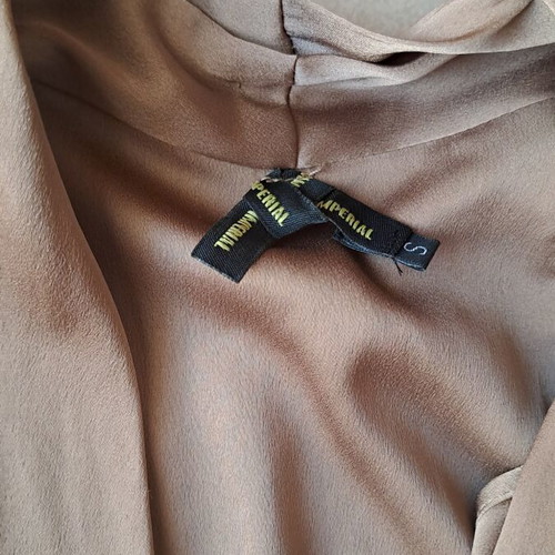 Imperial Fashion Italy Draped Satin Halter Dress like new, brown, size S