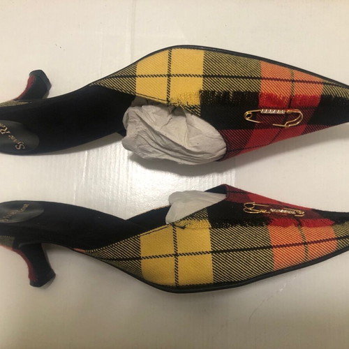 Sylvie Rost checkered evening slippers, size 40
