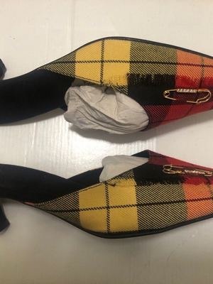 Sylvie Rost checkered evening slippers, size 40