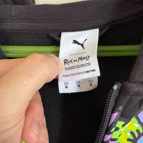 Puma x Rick and Morty jacket like new, size XL, black and green