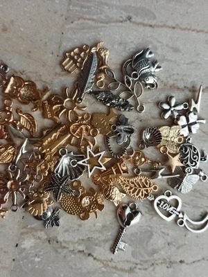 Set of 48 metal decorative charms for crafts new
