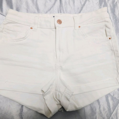 Bershka White Denim Shorts size 38 like new