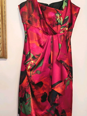 Σατέν κοκτέιλ φόρεμα μεταχειρισμένο, πολύχρωμο, μέγεθος M