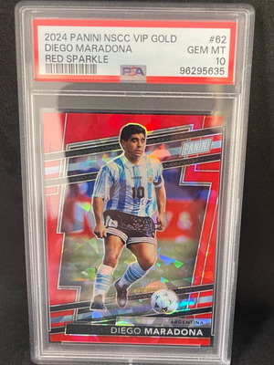Diego Maradona NSCC VIP Gold Red Sparkle Card new PSA 10