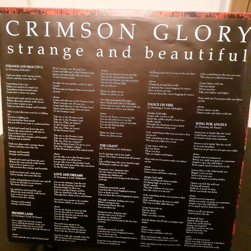 Crimson Glory Strange And Beautiful vinyl LP album 1991 used metal