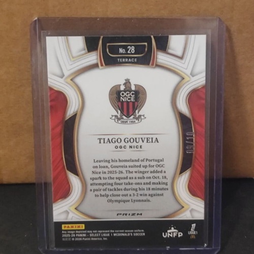 Tiago Gouveia Gold Dragon Scale RC card 2025-26 Panini Select Ligue 1 Nice like new