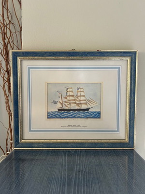 Framed print of sailing ship Aiolos 1875 used