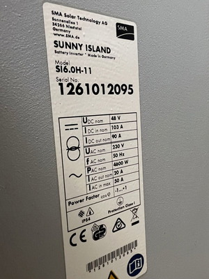 SMA Sunny Island Battery Inverter SI6.0H-11 μεταχειρισμένος