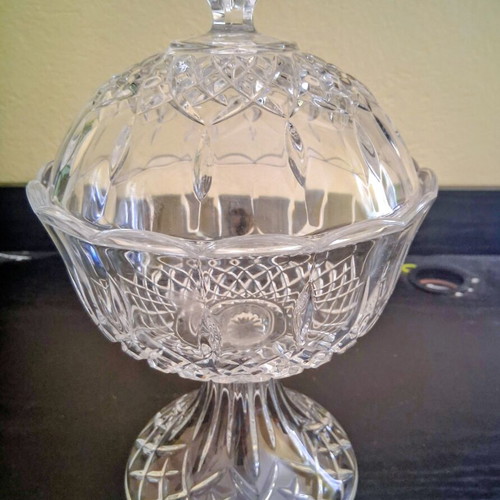 Vintage Cristal d'Arques Longchamp Crystal Footed Compote Large 30cm