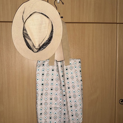 Anamnesia Tote Bag The Eye New, Beige Cotton Shoulder Bag