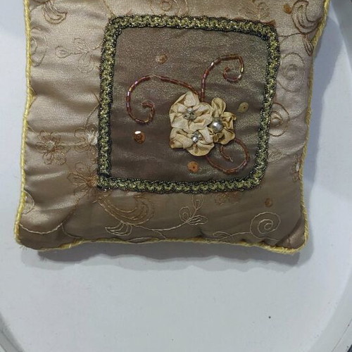 Vintage decorative pillow used with embroidery and beads