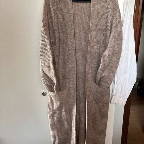 Long cardigan like new, beige, size L