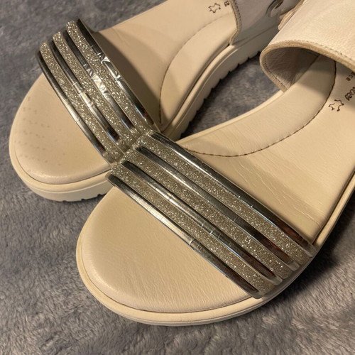 Lapin House leather kids sandals used, size 35, white