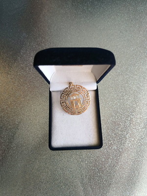 Gold jewelry 14K new, Rhodes pendant
