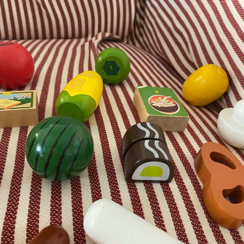 Wooden assorted toy foods like new