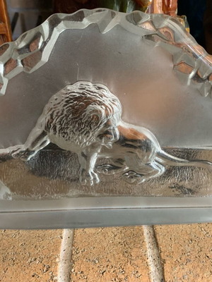 Nybro Glasbruk Sweden crystal with lion 1970s like new