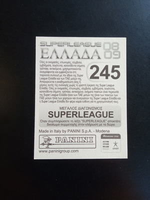Panini Superleague Ελλάδα 2008-2009 Αυτοκόλλητο Νο245 Ανέστης Αργυρίου