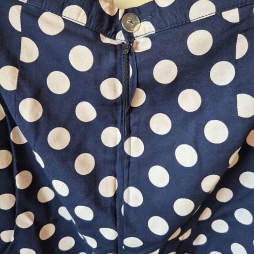 Vintage blue polka dot skirt like new with white dots