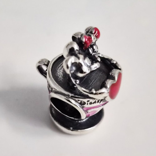 Pandora Mickey and Minnie Charm in Teacup, new, sterling silver
