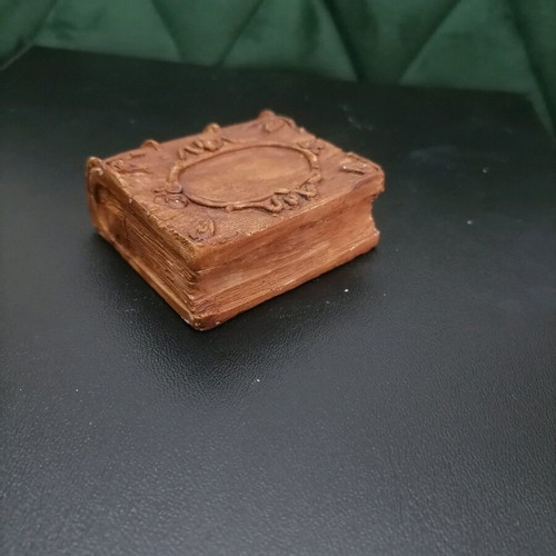 Handmade plaster sculpture book brown, new