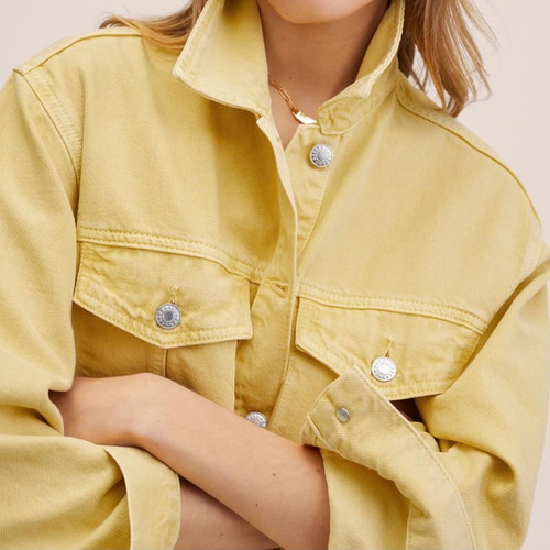 Mango denim jacket new, yellow, size medium