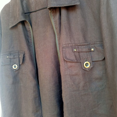 Oviesse Young linen shirt, size XL 42 14, brown