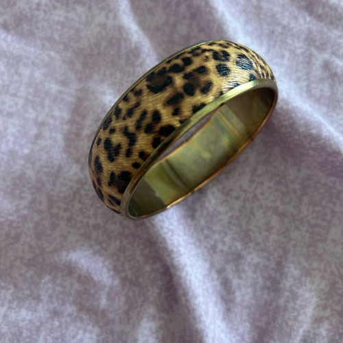 Leopard Print Bracelet Like New, Black and Brown