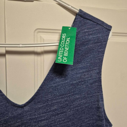Benetton maxi blue dress size L new with tag