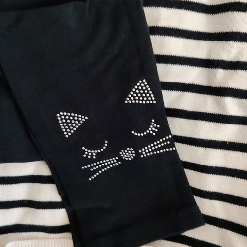 Girls' clothing set used, size 4 years, black and white