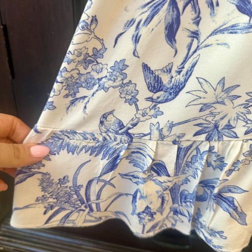 Dress with adjustable straps like new, size L, white and blue